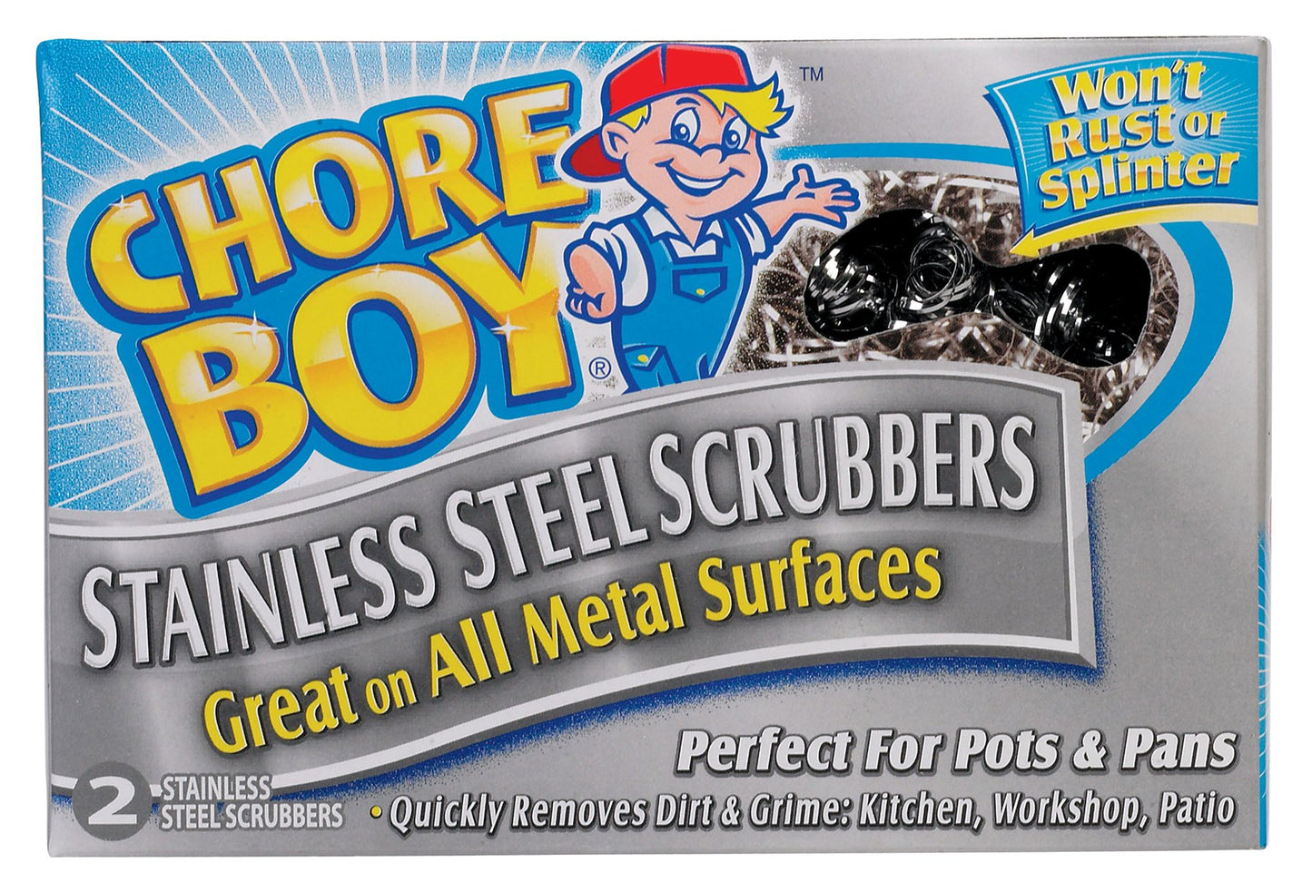 Chore Boy 2 Count Stainless Steel Scrubbers