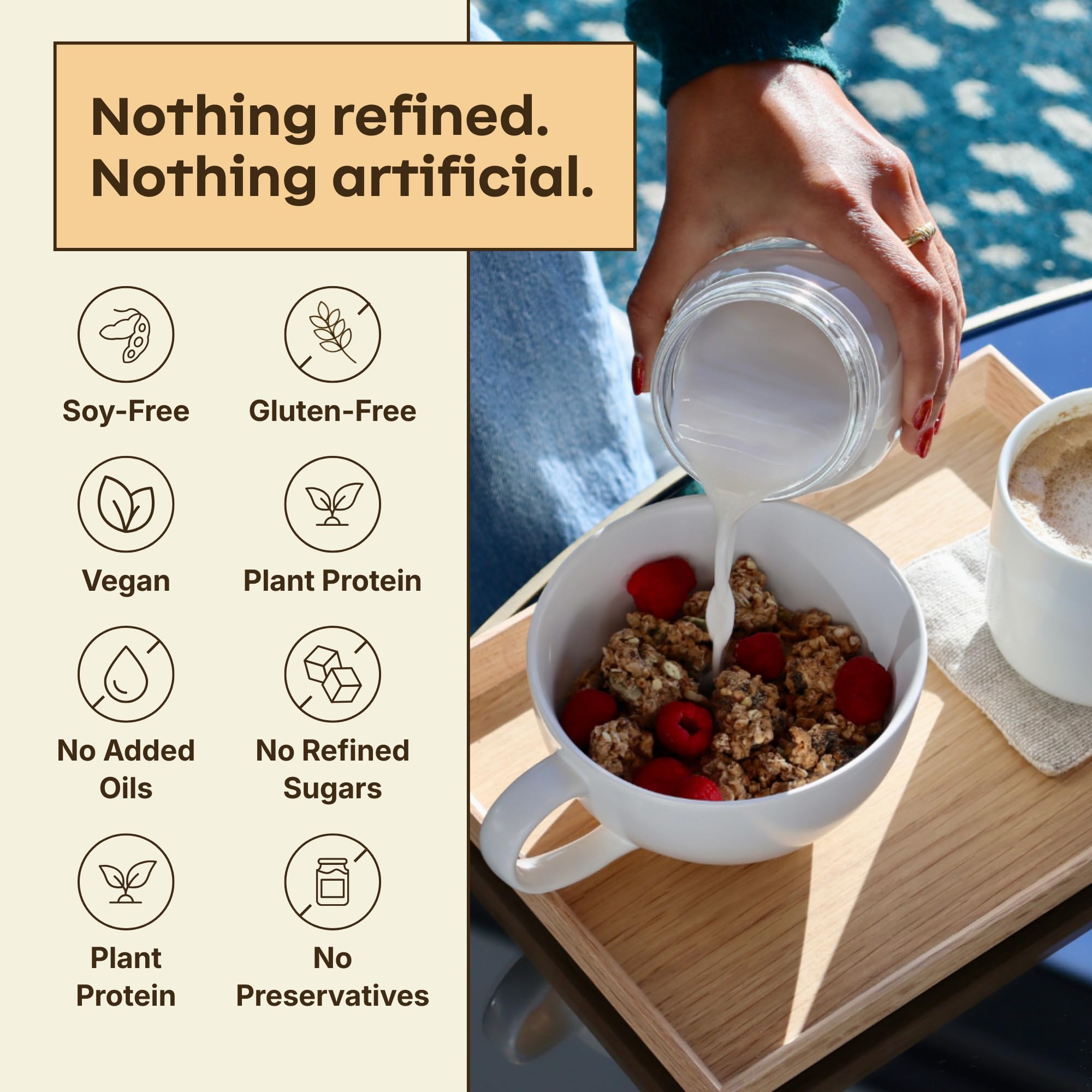 Rooted Living Peanut Butter Crunch Granola, 8 Oz, Organic Rolled Oats and Sweetened with Maple Syrup, Healthy Vegan Snack, Topping, or Breakfast