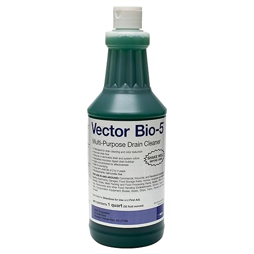 BASF Bio-5 Multi-Purpose Biological Drain Cleaner, Industrial Strength for Clogs, Organic Buildup, Odors, Improves Flow, Eliminates Gnats & Flies