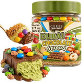 Ceres Gourmet Dubai Chocolate Spread with Candy Coated Chocolate Rocks and Pebbles - Premium Crunchy Snacks with Crispy Kataifi and Smooth Pistachio