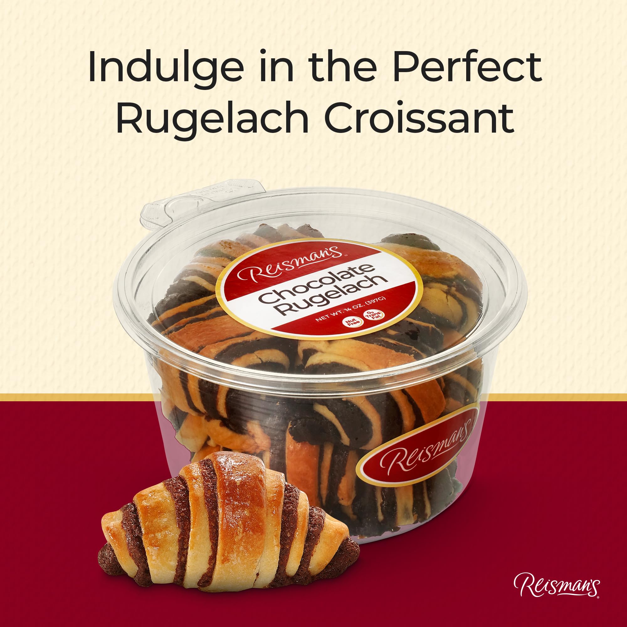 Chocolate Rugelach | Dairy-Free, Nut-Free, OU Kosher-Certified Mini Croissants | Breakfast Pastry | Coffee and Tea Snack | Bakery Fresh Pastries - 14