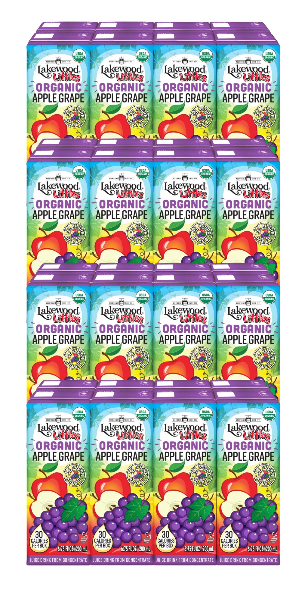 LAKEWOOD Organic Apple Grape Juice 8ct, 54 FZ