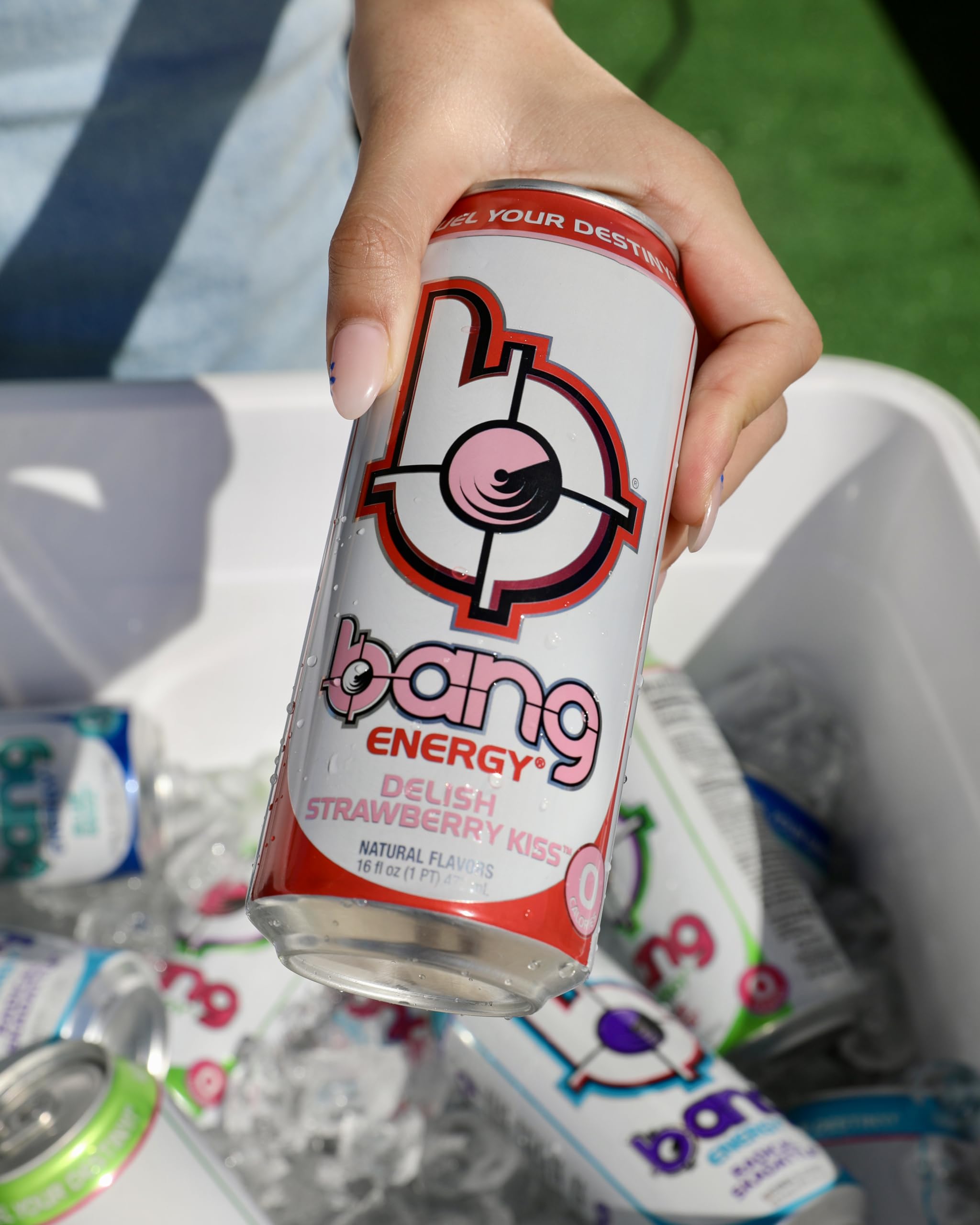 Bang Energy Delish Strawberry Kiss, Sugar-Free Energy Drink, 16 Fl Oz