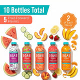Roar Organic Beverages Variety Pack, 10-Pack (18oz Bottles) - Strawberry Lemonade, Dragon Fruit Punch, Mango Clementine, Blackberry Lemonade & Georgia