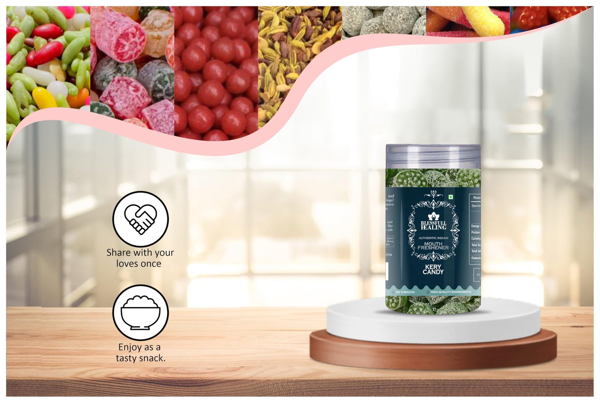Blessfull Healing Kery Candy 5 Oz(Ounce) Airtight Container With Spoon