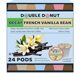 Double Donut Coffee Double Donut Decaf French Vanilla Coffee Pods, Medium Roast Single Serve French Vanilla Bean Decaf Flavored Coffee Pods For Keurig