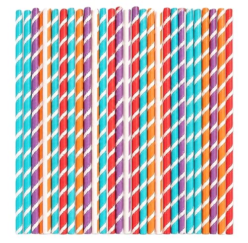 Sweet and Sour Candy Powder Filled Straws - 80 Count of Assorted Orange Cherry Grape Tropical Punch Individually Wrapped, Bulk Kids Candy, Party Favor