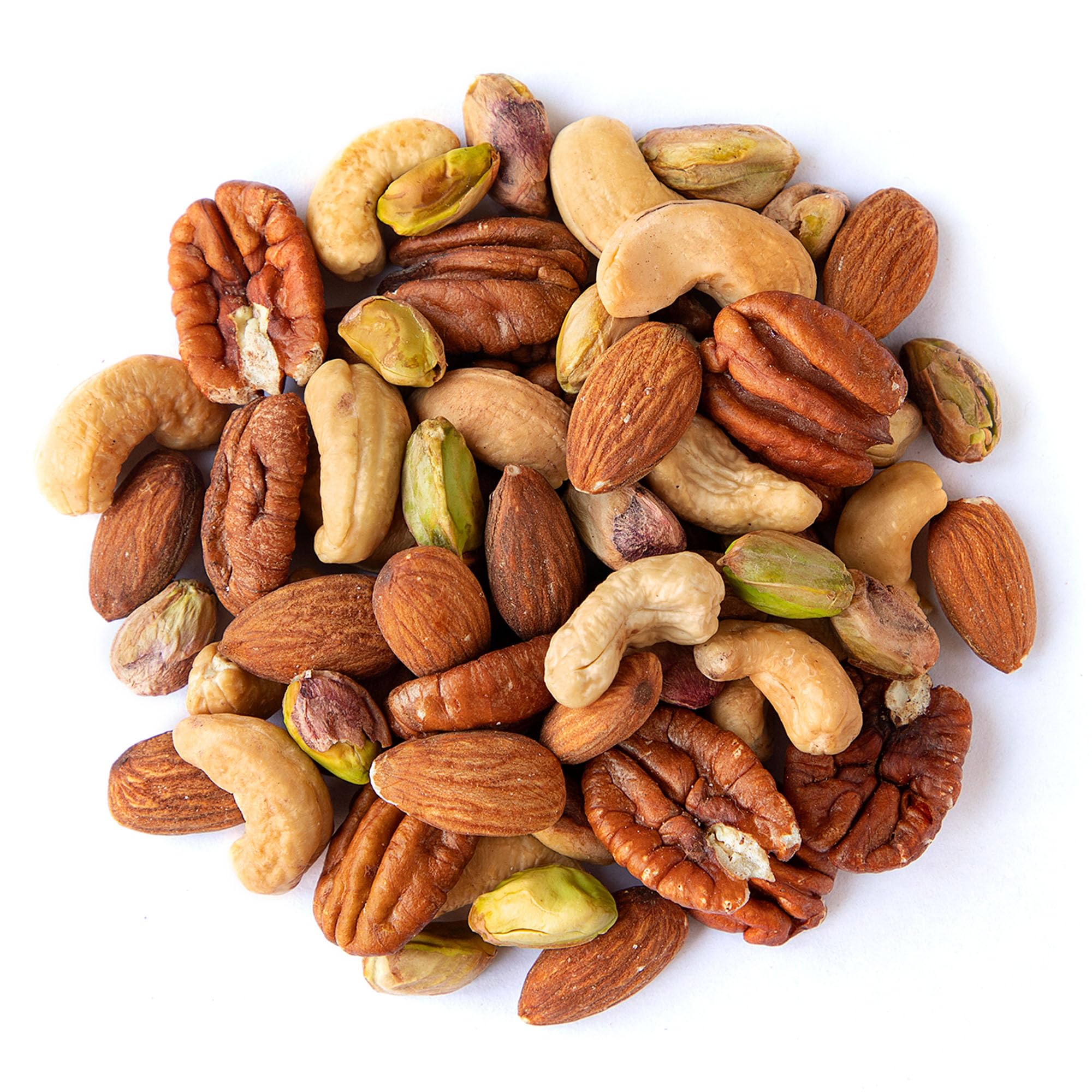 Food to Live Organic Four Nuts Mix, 1 Pound - A Blend of Dry Roasted Pistachios, Almonds, Pecans, Cashews, and Almonds with Himalayan Salt, Trail Mix
