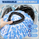 Wa.IE Jiemi 6 Pack Mop Replacement Heads Compatible with Ocedar RinseClean 2-Tank System - Includes 1 Mop Base,6 Microfiber Mop Refills, Easy Cleaning