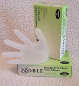 100 Pcs Noble Products Disposable Vinyl Gloves Latex Free Powder Free Clear Gloves for Cleaning Cooking Beauty Dishwashing Transparent (Medium)