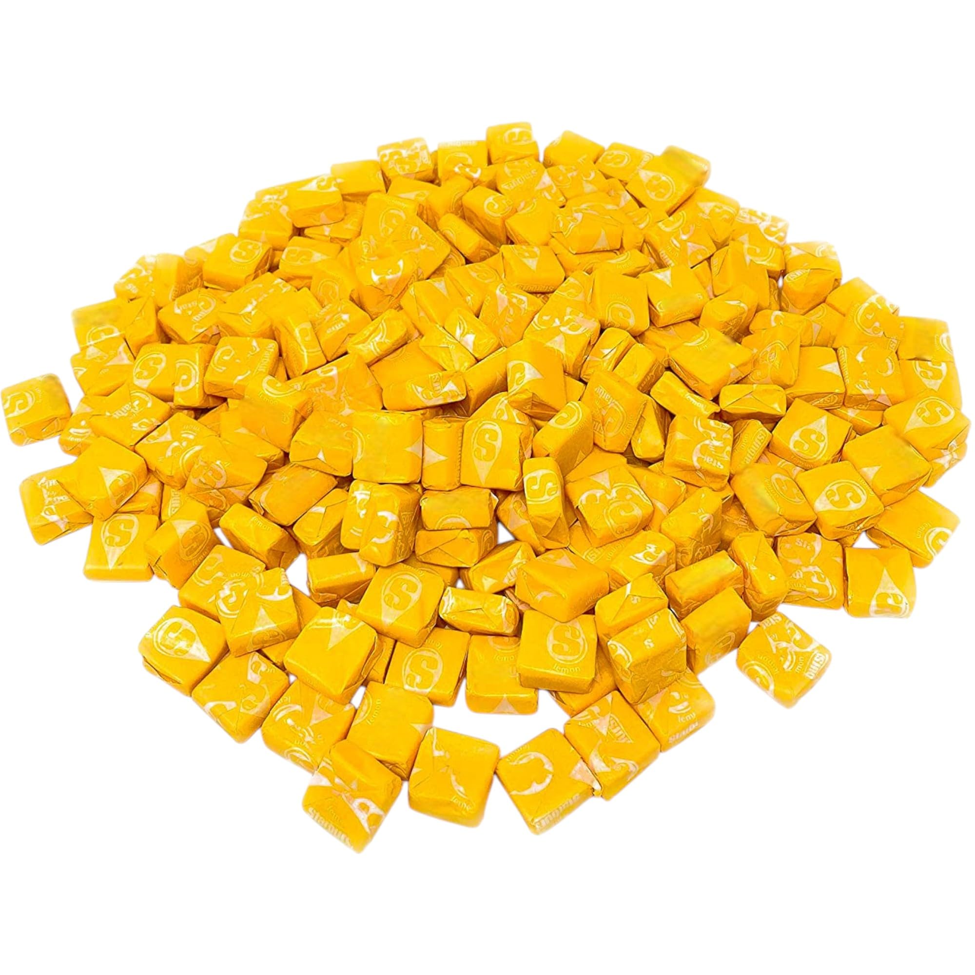 Holiday Special Str burst Yellow Lemon Chewy Candy - 1.5 lbs - All Yellow Lemon Str burst Fruit Chews - Single Flavor Soft Candy Assortment Sharing