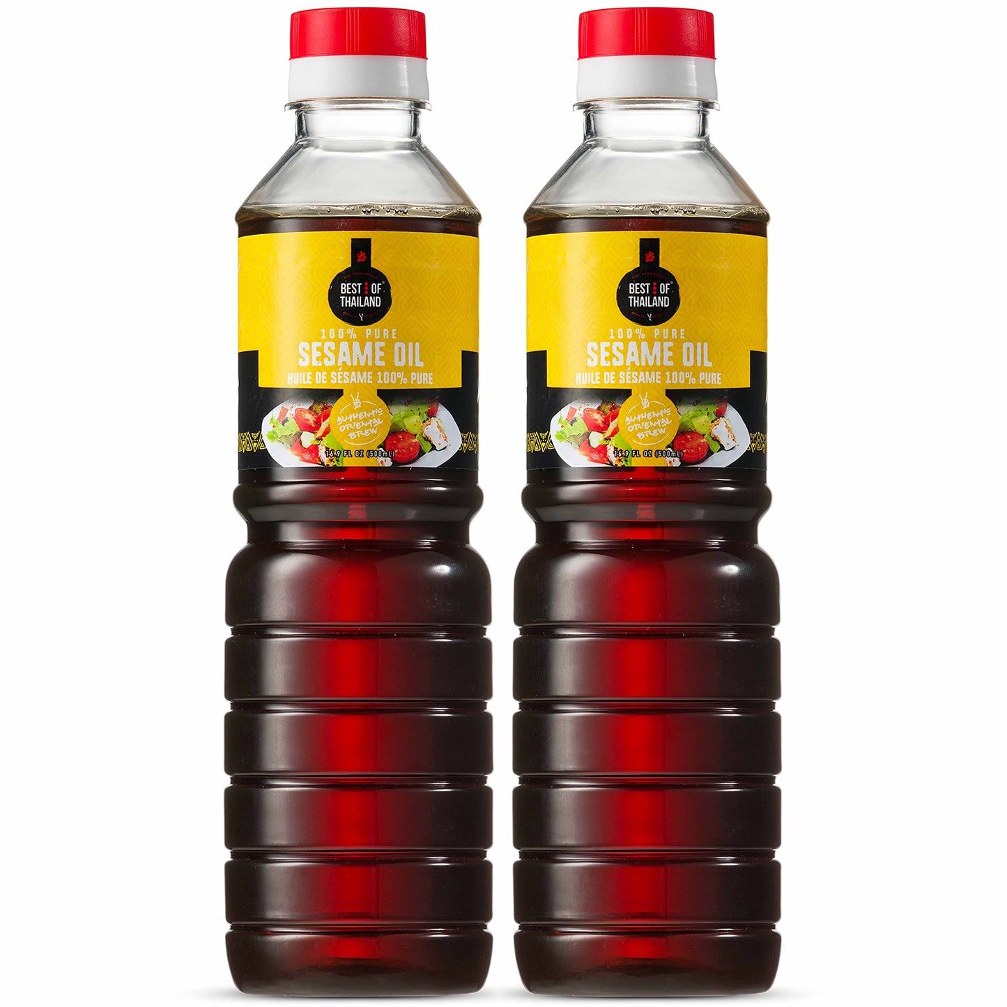 Best of Thailand Sesame Oil | Fat Free, Gluten Free, No MSG, Kosher for Passover Marinade & Dressing for Authentic Asian Cooking, Pickling, Sushi Rice