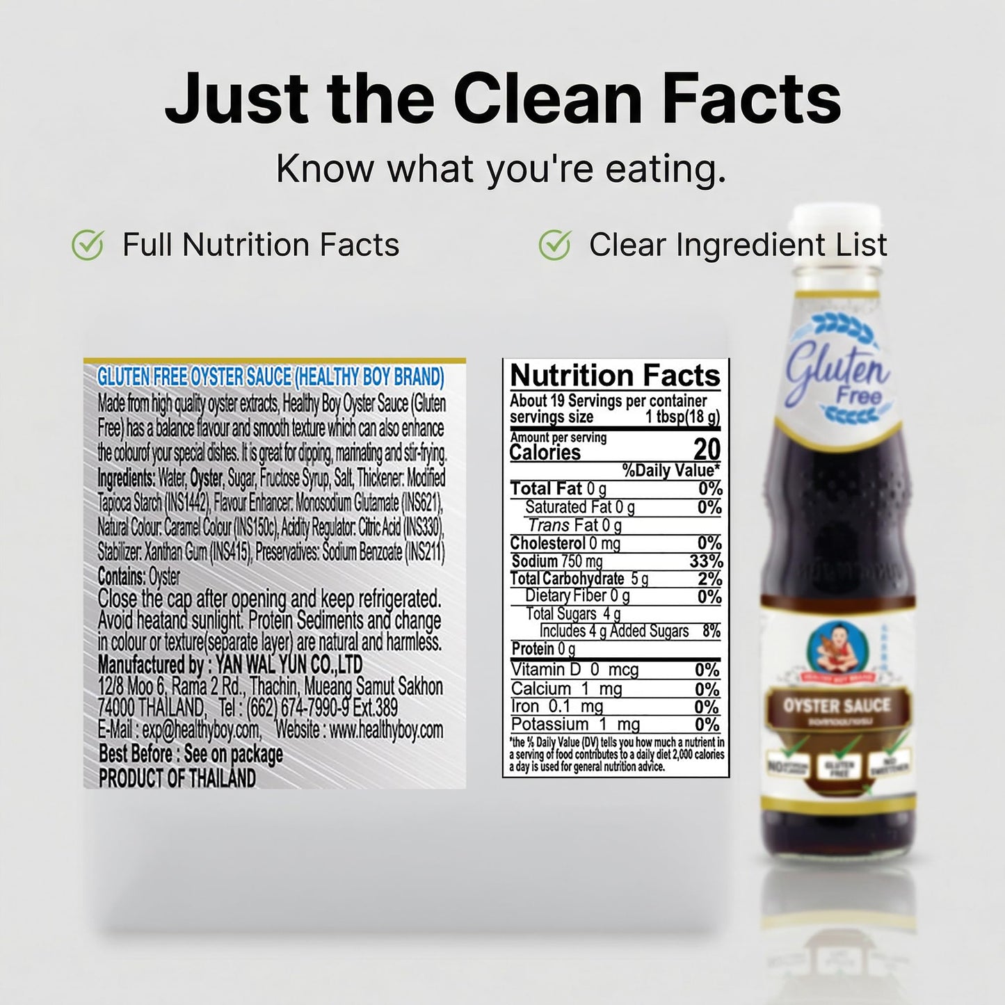 Healthy Boy Gluten Free Oyster Sauce 12.3 Ounces (1 Bottle)