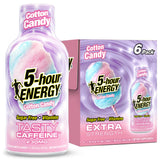 5-hour ENERGY COTTON CANDY Flavor, 6 Count, 1.93 Fl Oz Energy Shot, Extra Strength, Amino Acids, B Vitamins, Sugar Free and Zero Calories