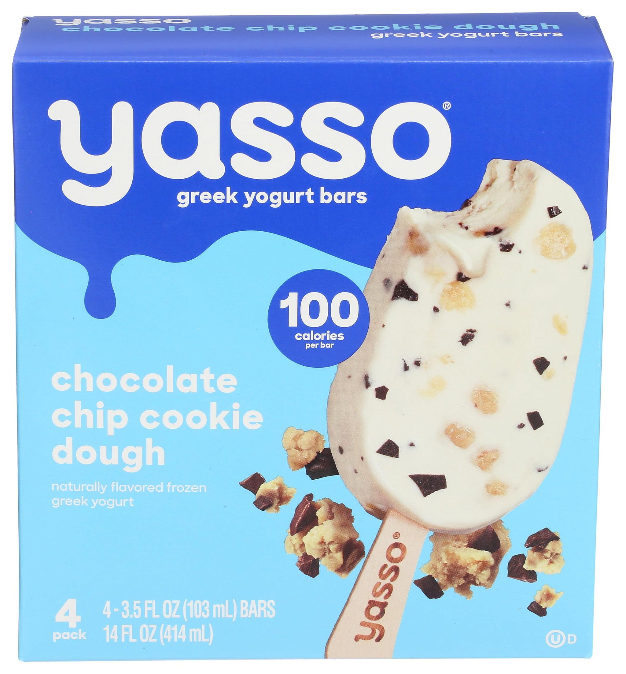 Yasso Chocolate Chip Cookie Dough Frozen Greek Yogurt Bars, 14 FZ