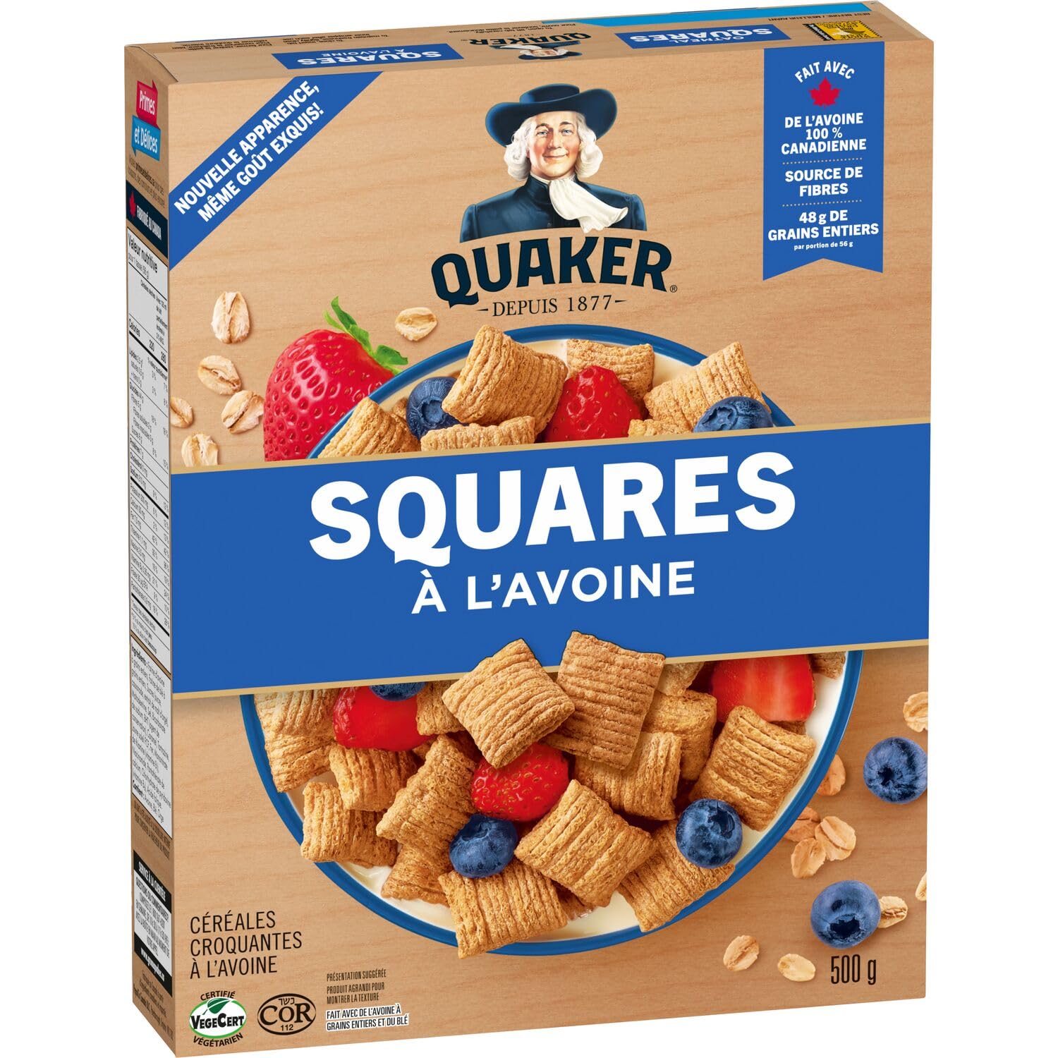 Quaker Oatmeal Squares Crunchy Oat Cereal 500g