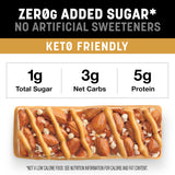 Kind Zero Added Sugar Healthy Snacks Bars, Caramel Almond & Sea Salt, Gluten Free, High Fiber, Keto Snacks, 5g Protein, 30 Count