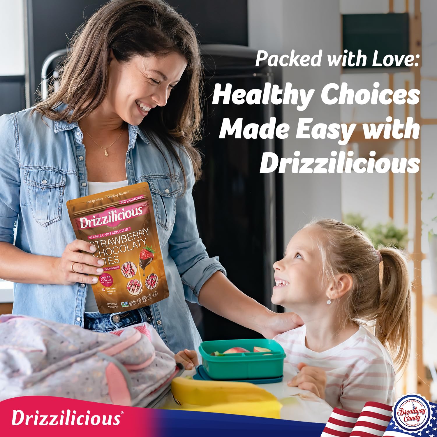 Drizzilicious Strawberry Chocolaty Bites, Mini Rice Cakes, 113g, Vegan, Gluten-Free