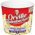 Orville Redenbacher’s Microwave Popcorn + Tub, Movie Theater Butter Flavor, 2g Fiber Per Serving, 3.9 oz.