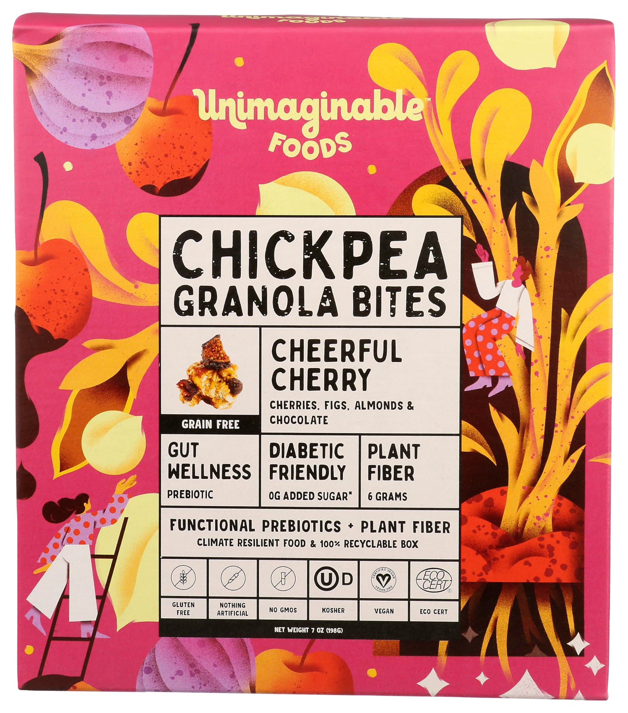 Chickpea Granola - Unimaginable Foods Cheerful Cherry 5-Pack, Vegan, Non-GMO, Gluten Free, Dairy Free - 7 oz