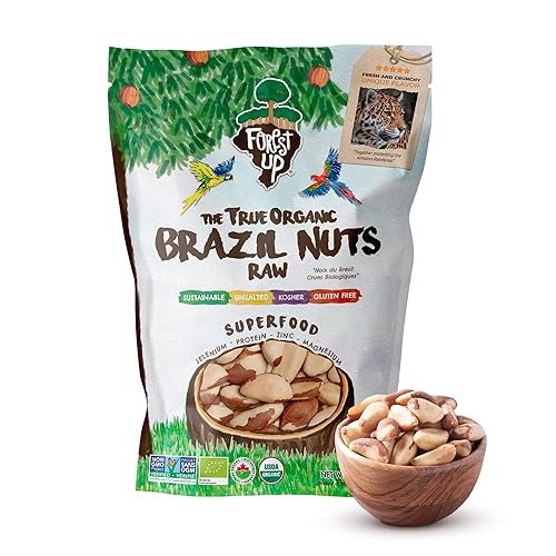 Snack The True Organic Brazil Nuts 15 oz - Raw and Unsalted - Kosher - Healthy-Rich in Vegetable Protein - Harvested in Amazon Rainforest - Fresh