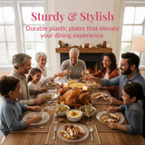 Prestee 72 Pack Disposable Plates 7.5 Inch - Heavy Duty Plastic Plates for Party Appetizers, Salads, and Clear Dessert Plate for Party Events