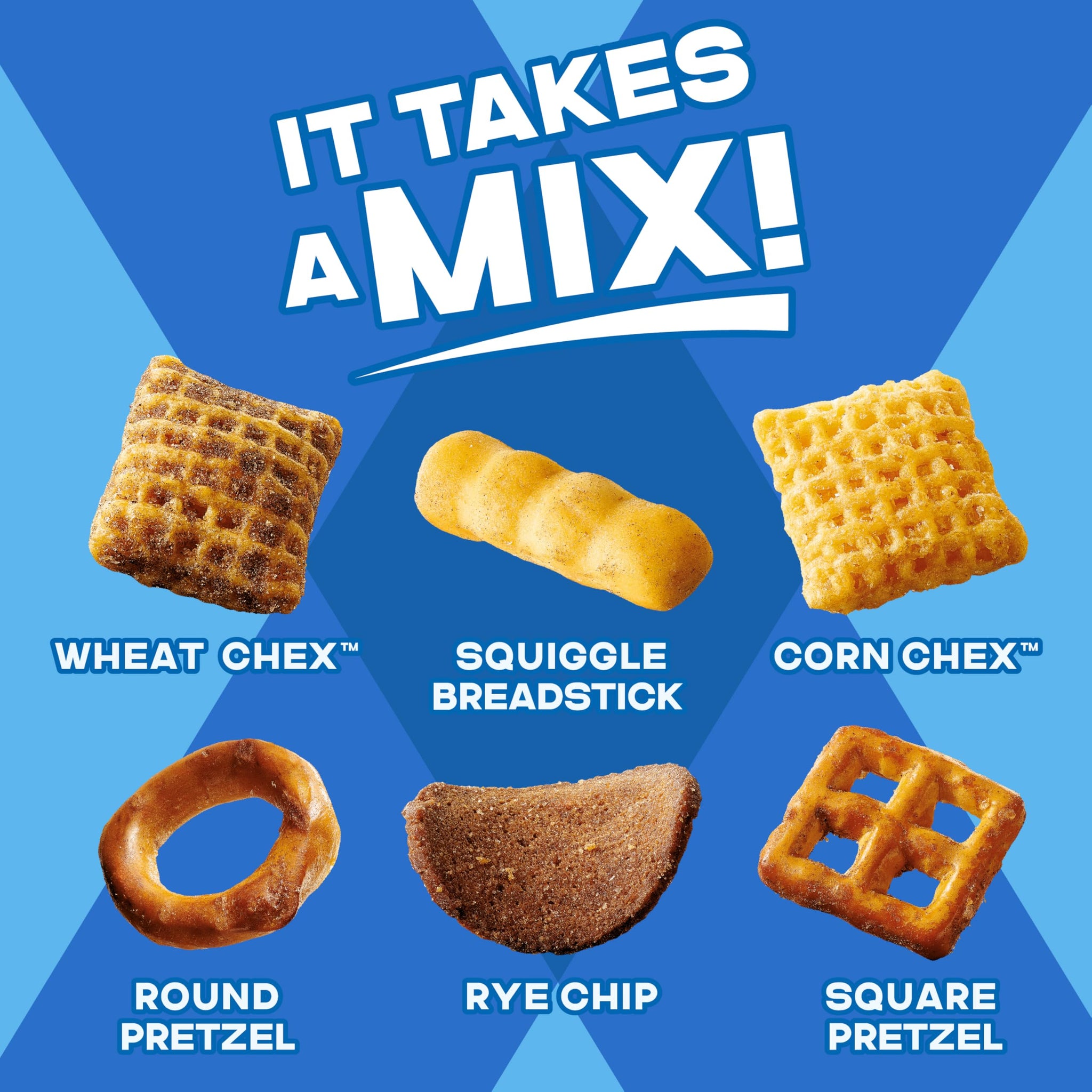 Chex Mix Traditional Original Recipe Snack Mix, Savory Snack Bag, Family Size, 13.5 oz