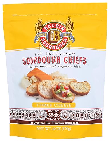 Boudin Sourdough, Crisps San Francisco Three Cheese, 6 Ounce