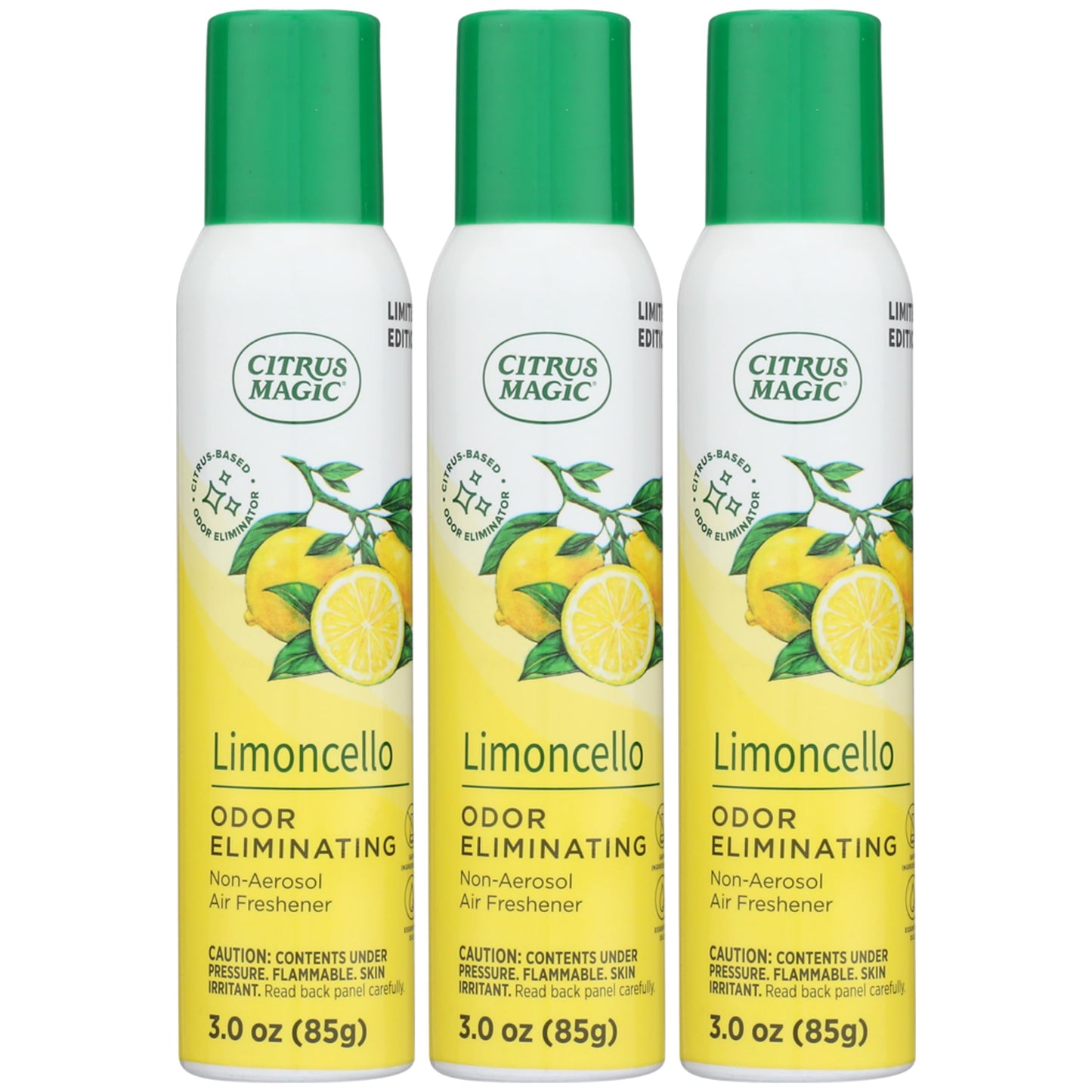 Citrus Magic Limited Edition Odor Eliminating Air Freshener Spray, Limoncello, 3-Ounce, Pack of 3