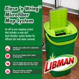 Libman Rinse 'n Wring Mop and Bucket System, Microfiber Dry Wet Mop for Floor Cleaning, Hardwood, Laminate, Tile Cleaner, Dual Chamber Bucket Design