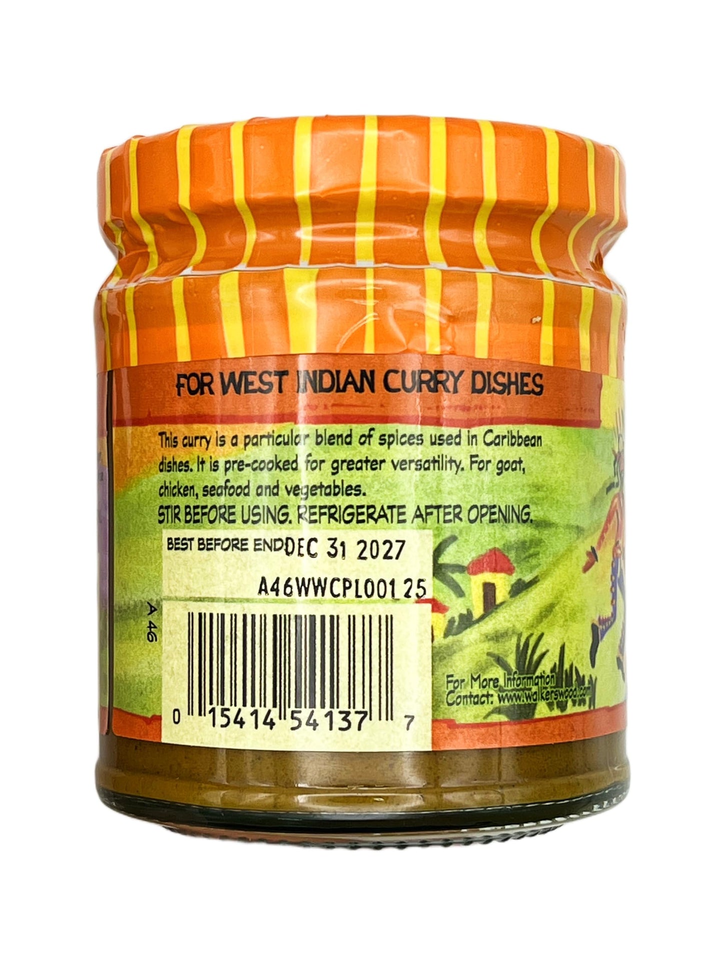 Walkerswood Spicy West Indian Curry Paste (Single Bottle 6.7oz) Product of Jamaica