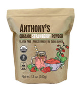Anthony's Organic Strawberry Powder, 12 oz, Freeze Dried, Gluten Free, No Sugar Added, Non GMO