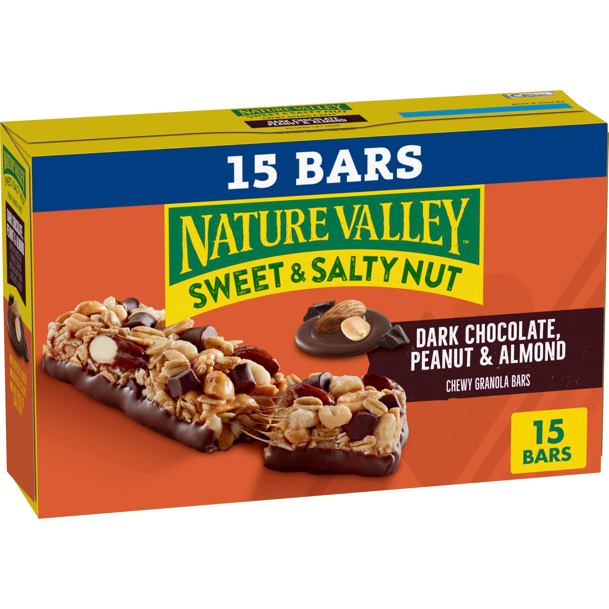 Nature Valley Sweet and Salty Nut Granola Bars, Dark Chocolate Peanut Almond, 15 Bars, 18 oz