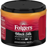 Folgers Black Silk Dark Roast Ground Coffee, 22.6 Ounce Canister