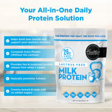 Healthier Comforts Lactose Free Milk Protein Concentrate Powder (Unflavored) | 80% Casein, 20% Whey | High Protein, Non-GMO, Hormone Free, Kosher, Gluten Free | Baking, Creamer, Shakes (12oz)