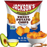 Jackson’s Sweet Potato Kettle Chips with Sea Salt made with Avocado Oil (1.5 oz, Pack of 10) - Allergen-friendly, Gluten Free, Peanut Free, Vegan
