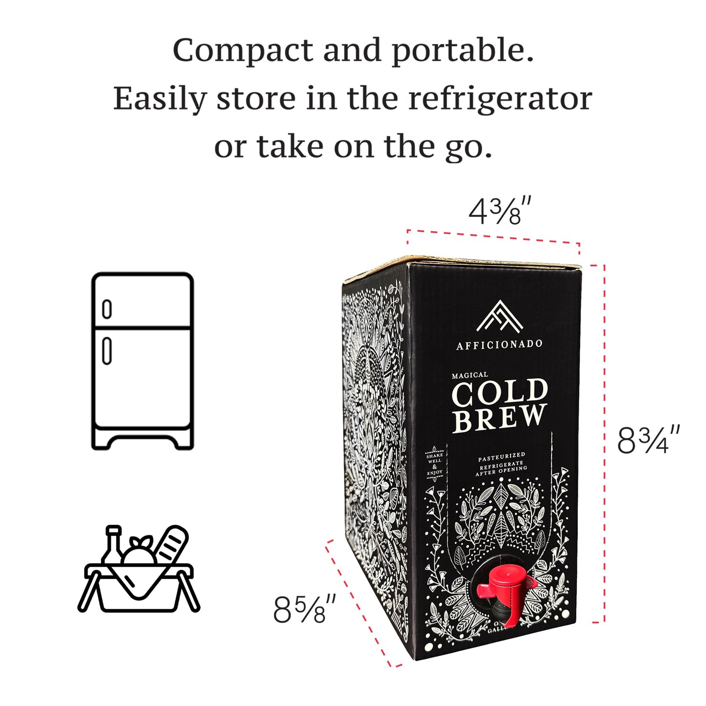 Afficionado Coffee Roasters | Magical Cold Brew | 1 Gallon | Bag in Box | Single Origin Peruvian Coffee | Medium Roast | Ready to Drink | Pasteurized