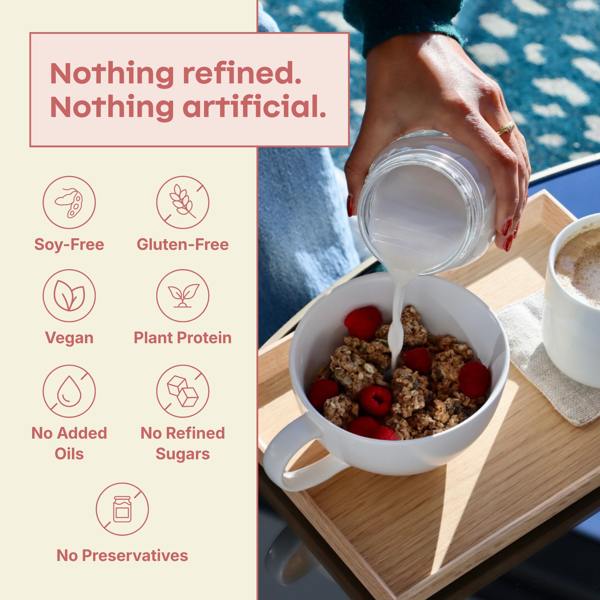 Rooted Living Maple Almond Granola, 8 Oz, Organic Rolled Oats and Sweetened with Maple Syrup, Healthy Vegan Snack, Topping, or Breakfast, Plant Based