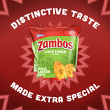 Zambos Chile Limón Plantain Chips, 1 oz - Crunchy Snack, Gluten Free - Bold Chili Lime Flavor (Pack of 18)
