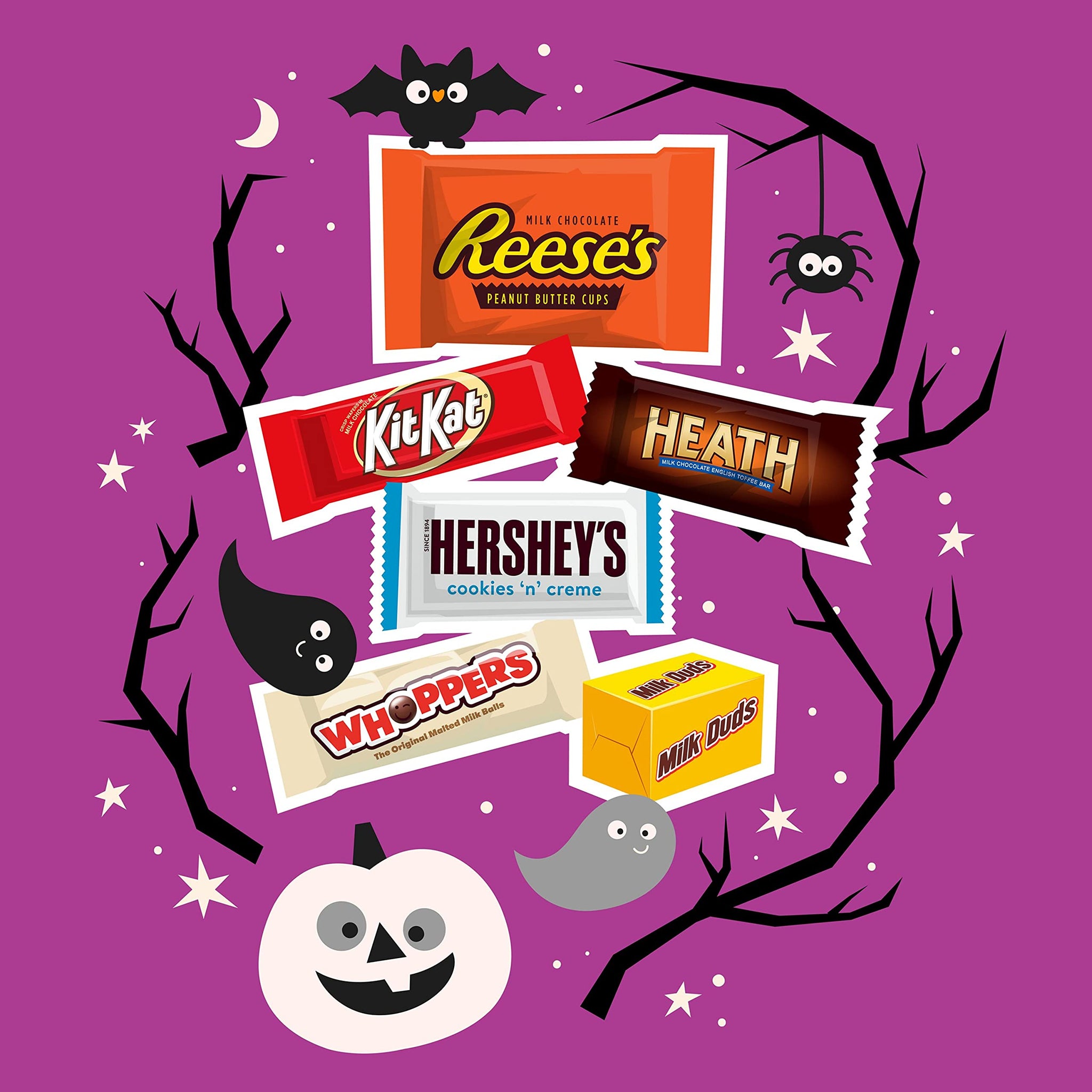 Hershey Chocolate and White Creme Assortment Miniatures Candy, 81.4 oz Bulk Variety Bag (250 Pieces)