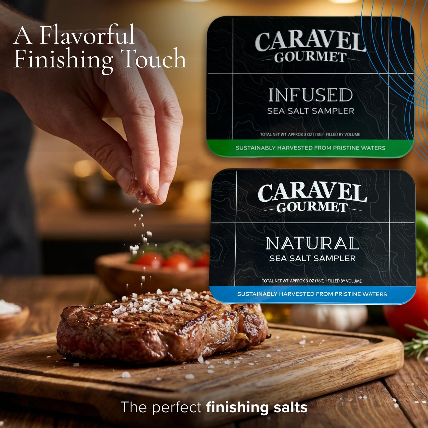 Infused & Natural Sea Salt Sampler Collection - 12-Flavor Cooking Salts Bundle in 0.5 oz Reusable Tin Each - Pure Finishing Salt Variety Pack Gift Set