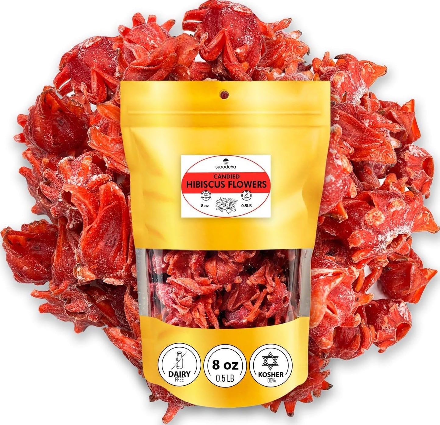 WOODCHA Roselle, Candied Hibiscus, Dried Edible Flowers, Edible Hibiscus Flowers Cake Decorations, Hibiscus Food, Dehydrated Flowers, Roselle, Kosher