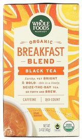 Whole Foods Market, Tea Black Breakfast Blend Organic, 20 Count