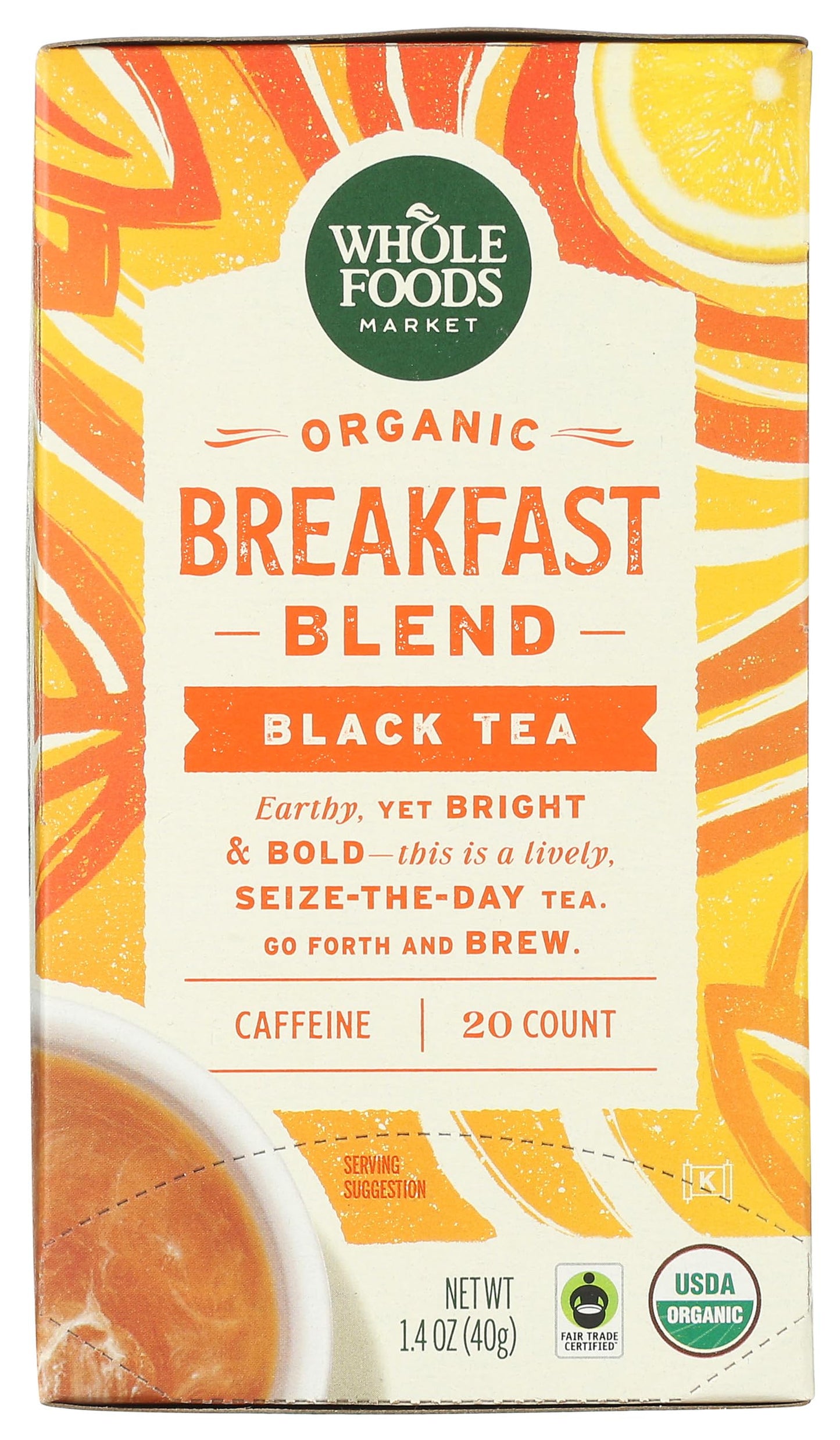 Whole Foods Market, Tea Black Breakfast Blend Organic, 20 Count