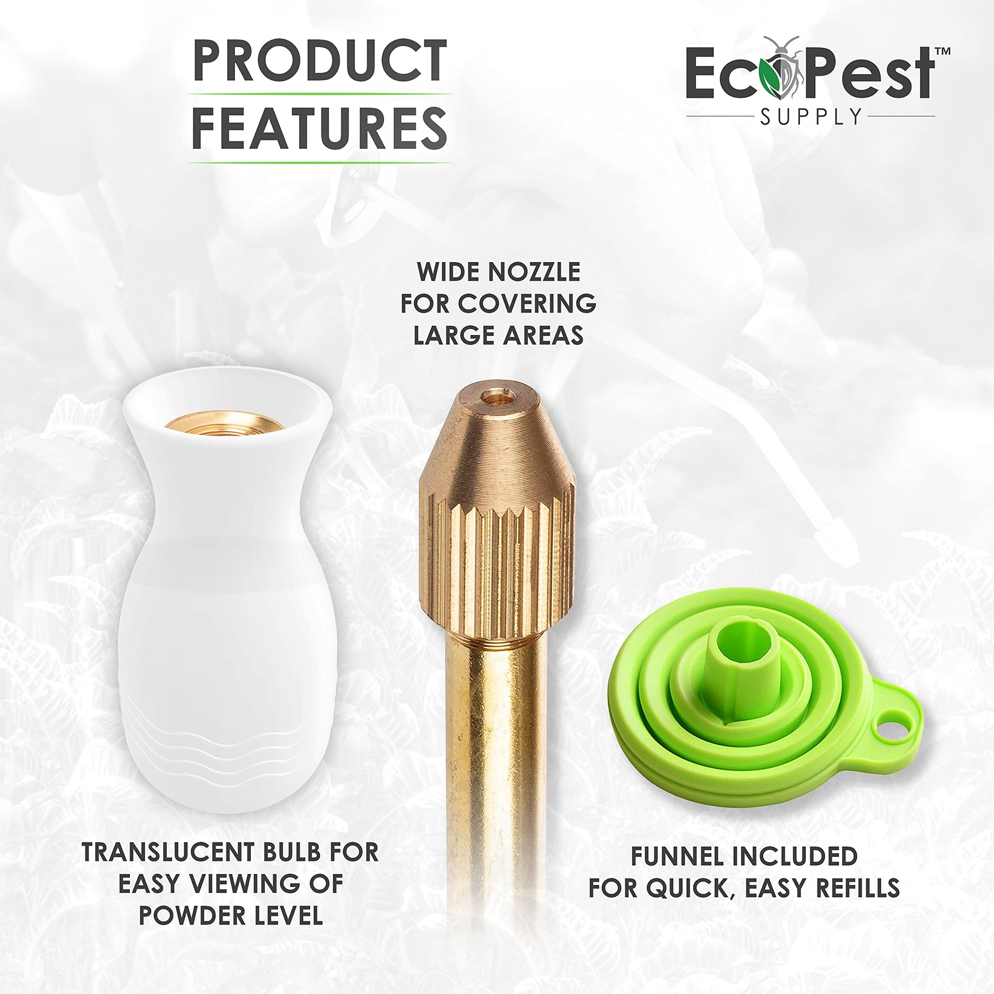 Powder Duster | Large Bulb Duster, Sprayer, and Applicator for Powder and Dust | Perfect for Organic Gardening and Pest Control Treatment for Bed