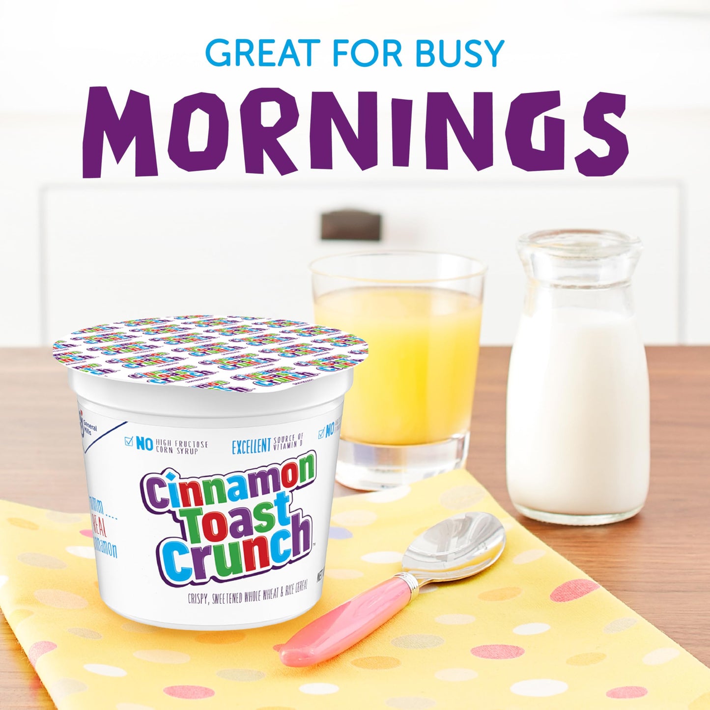 Cinnamon Toast Crunch Breakfast Cereal Cup, Single Serve Cereal, 2 oz (Pack of 12)