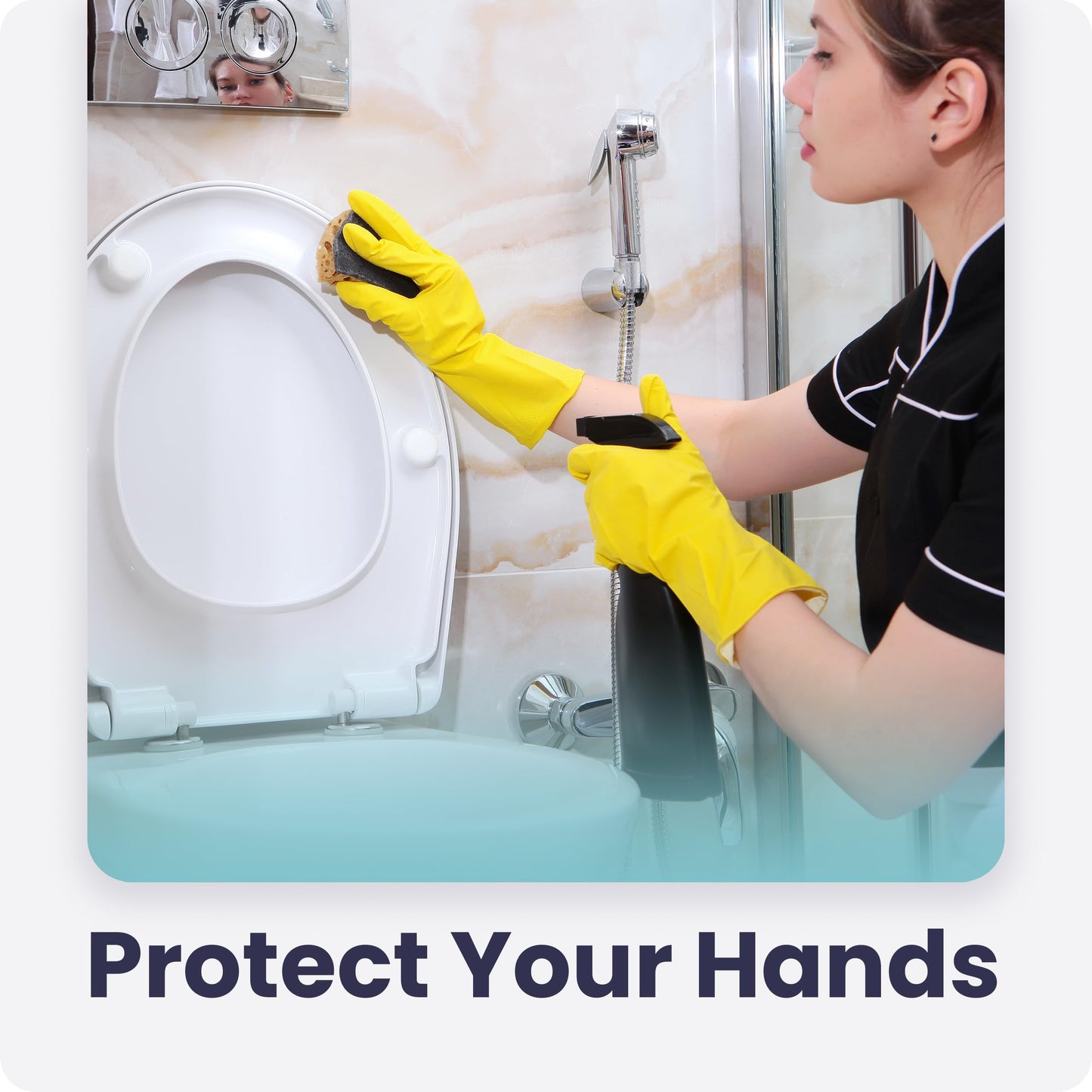 FMP Brands Cleaning Gloves - 12 Pairs Rubber, Non-Slip Dishwashing Gloves, Waterproof Reusable Latex for Kitchen, Bathroom, Household, Gardening