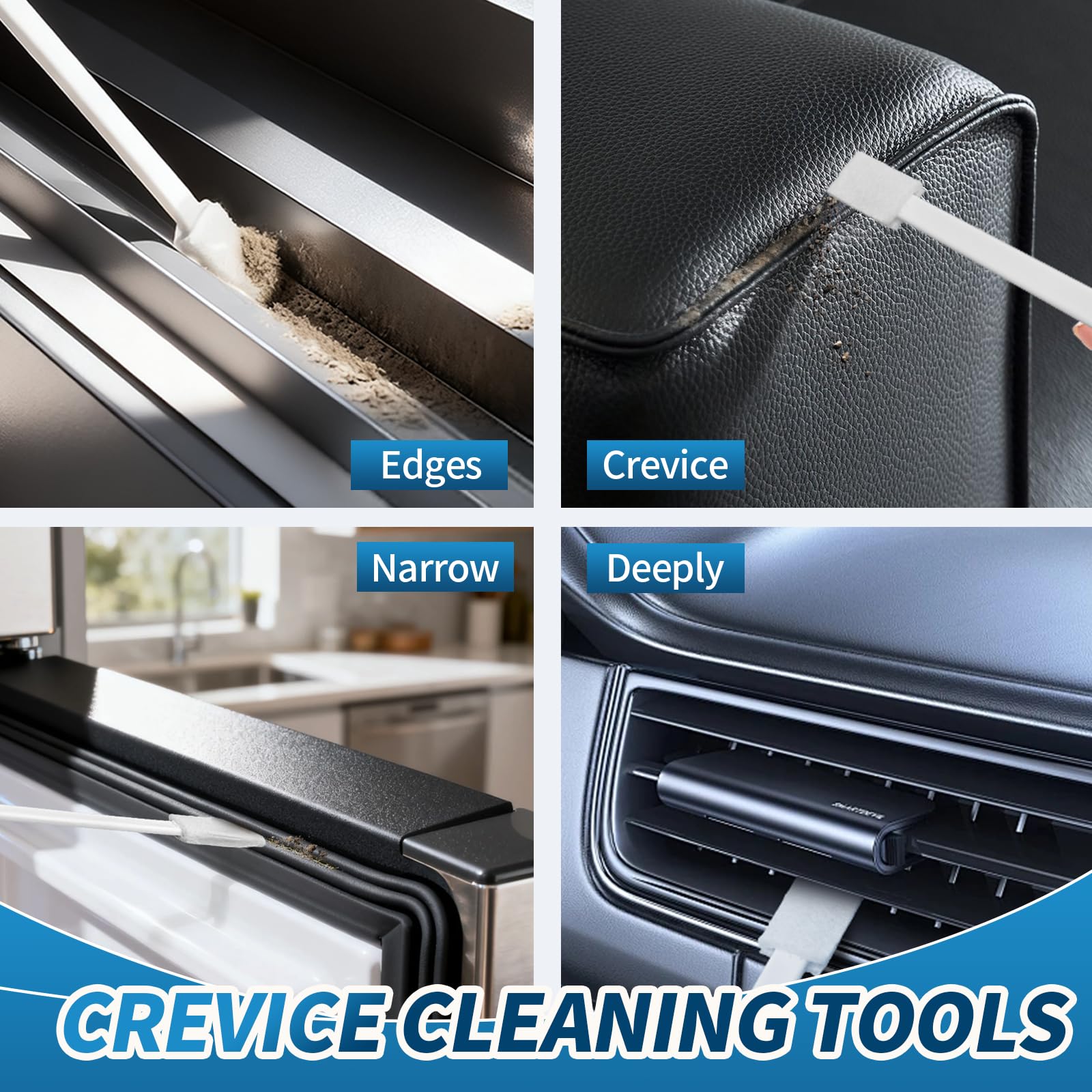 Alyimage® 42 Pcs Disposable Crevice Cleaning Brush Set for Small Spaces, Toilet Bowl, Window Groove, Vent Fan, Door Track, Keyboard
