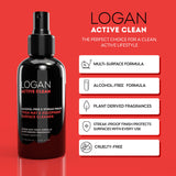 Logan Active Clean Refreshing Yoga Mat & Equipment Surface Cleaner and High-Performance Microfiber Waffle Towel Quad Pack - Alcohol-Free