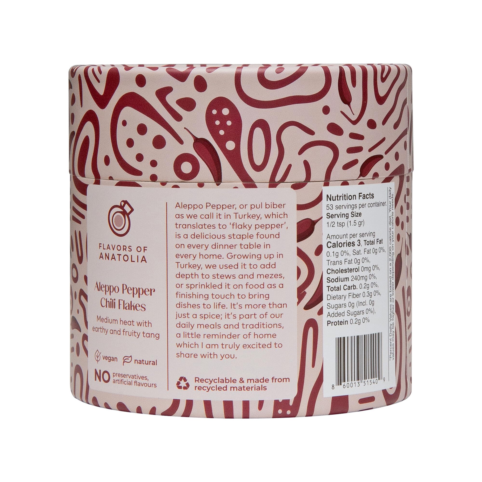 Cybele’s Harvest Aleppo Pepper Flakes 2.8oz, Turkish Red Chili Flakes, Crushed Red Pepper (Pul Biber) (Medium Heat)